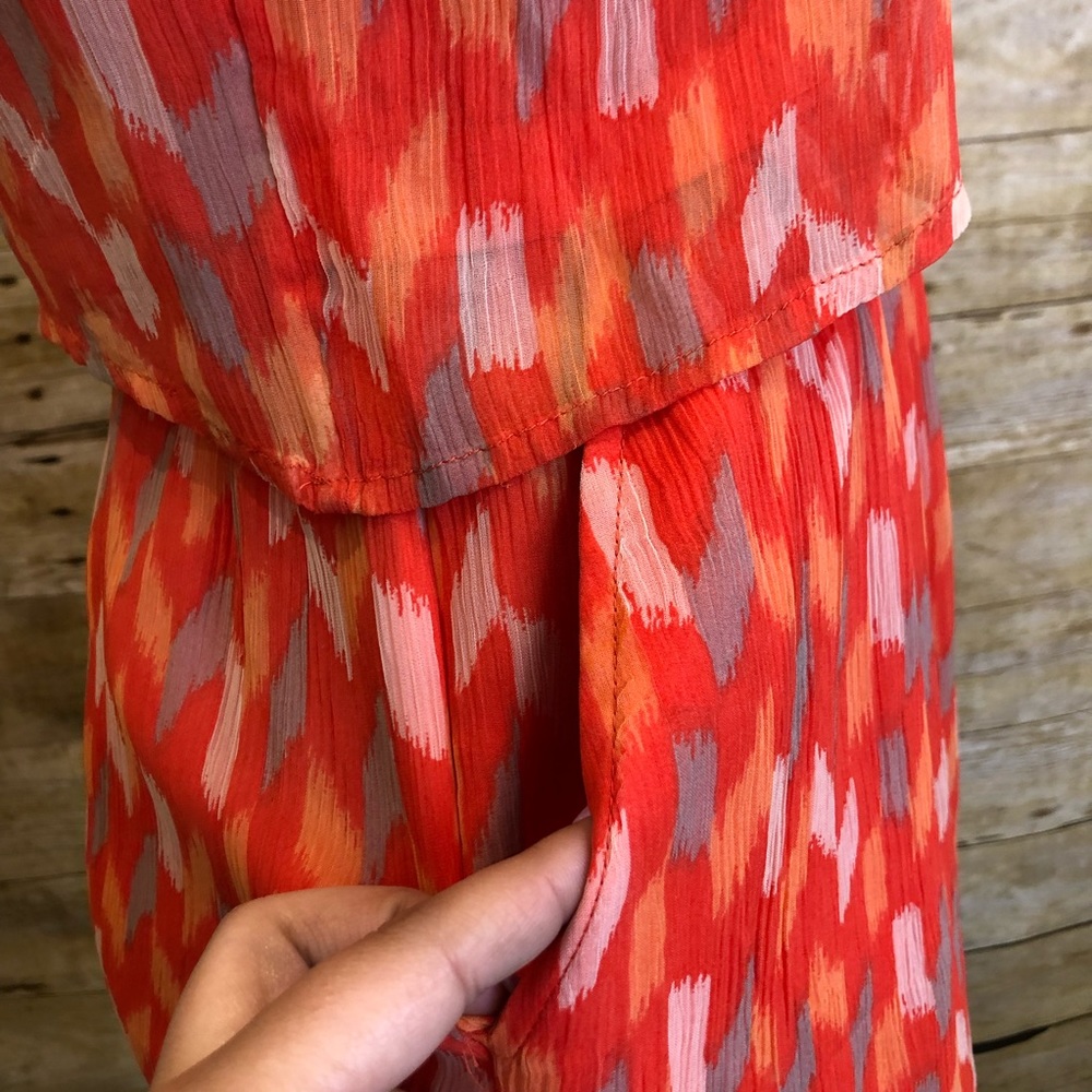 🛍LUCKY BRAND | Orange Sleeveless Dress Small - Picture 4 of 7